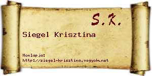 Siegel Krisztina névjegykártya
