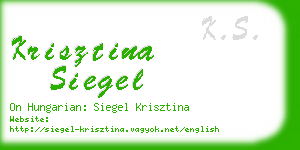 krisztina siegel business card